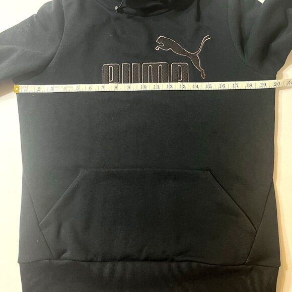Puma Women’s Hoodie L Black Pullover Metallic Ash Logo New With Tags Casual Fit - Picture 4 of 14